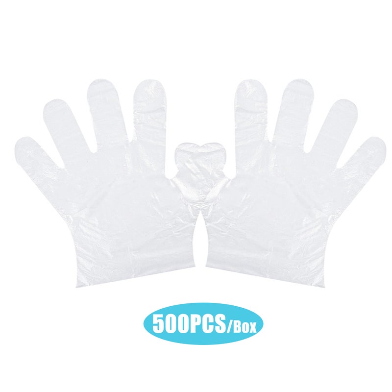 EHOME 500-Piece Disposable PE Gloves Set White  - Image 1