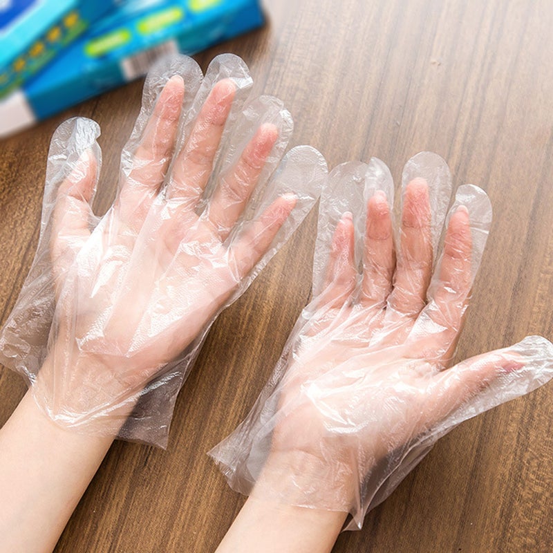 EHOME 200-Piece Disposable PE Gloves Set White 25.4cm  - Image 3