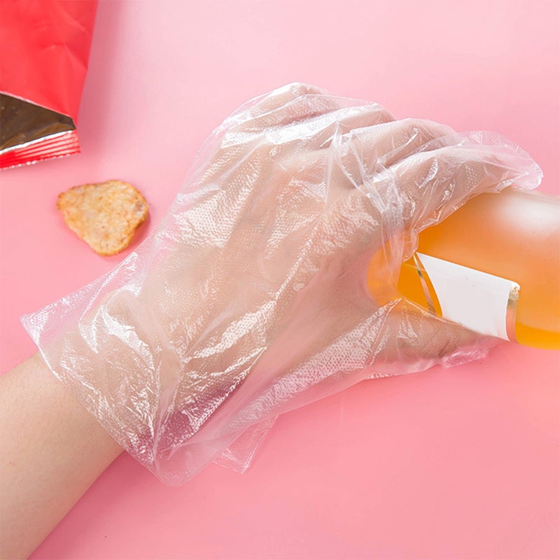 EHOME 500-Piece Disposable PE Gloves Set White  - Image 2