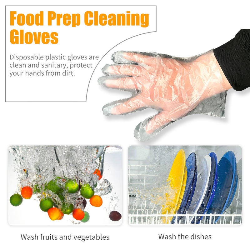 EHOME 50-Piece Disposable PE Gloves Set White 26cm  - Image 2