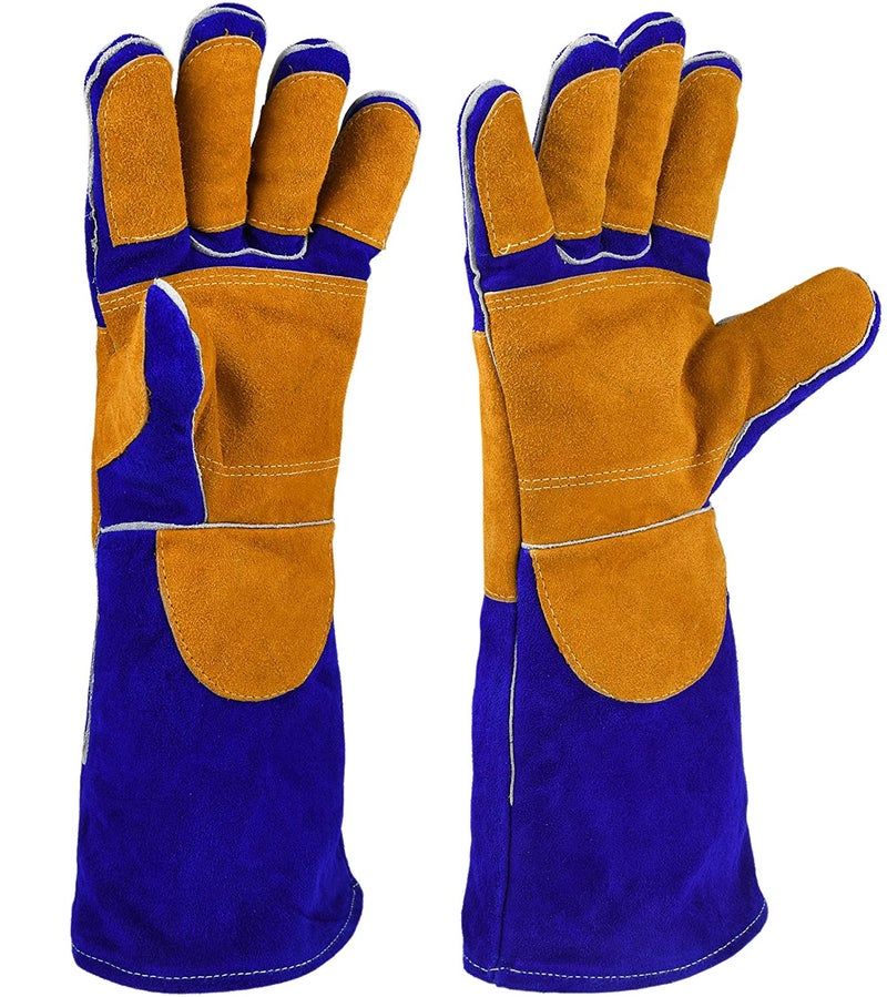 Heat Fire Resistant Welding Glove Blue 41x18cm - Image 1