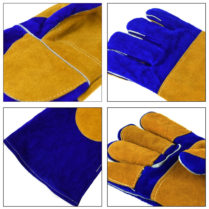 Heat Fire Resistant Welding Glove Blue 41x18cm - Image 4