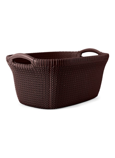 Oval Laundry Basket Brown 36 x 27 x 59cm