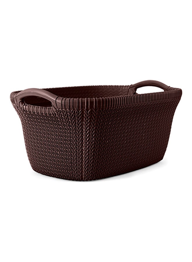 El Helal & Silver Star Oval Laundry Basket Brown 36 x 27 x 59cm - Image 1