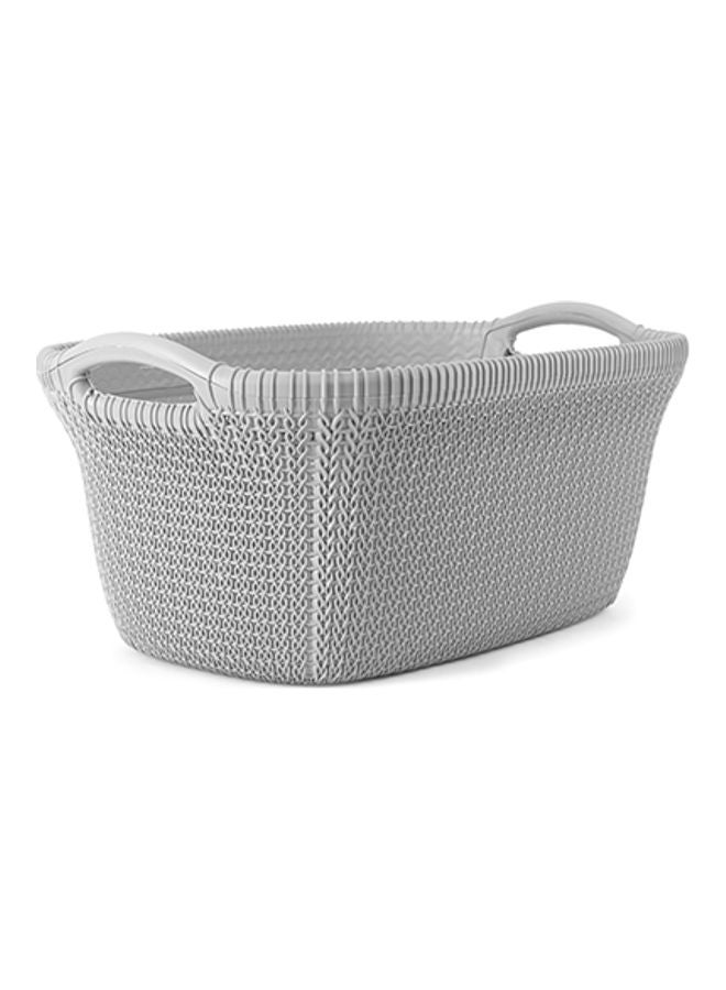 Oval Laundry Basket Grey 36 x 27 x 59cm - v1608587468/N43256583A_1