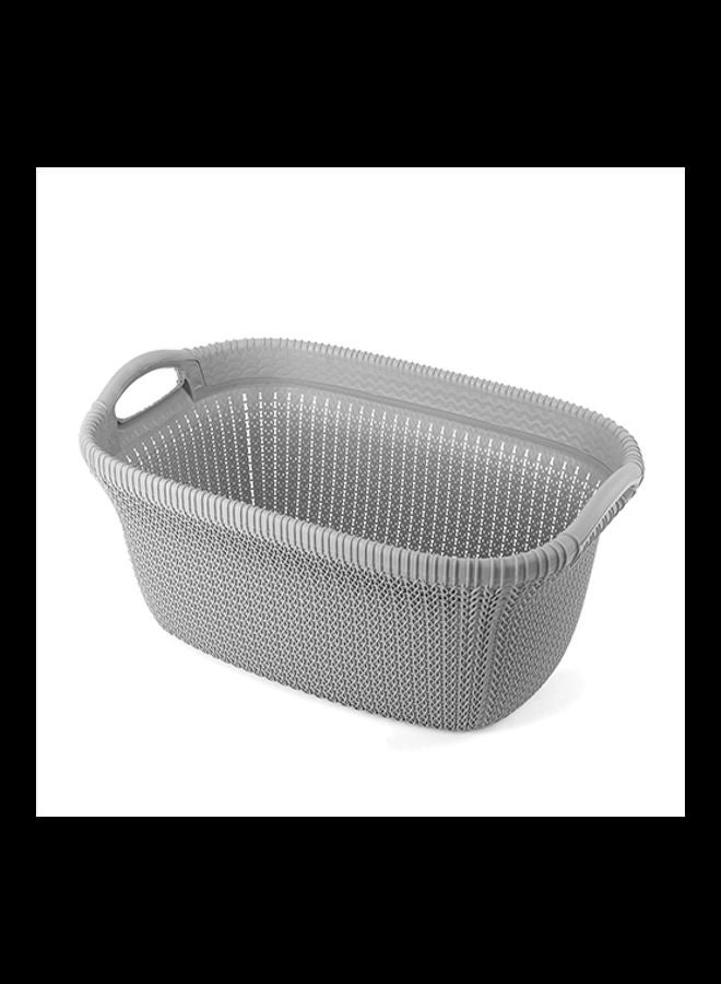 Oval Laundry Basket Grey 36 x 27 x 59cm - v1608587468/N43256583A_2