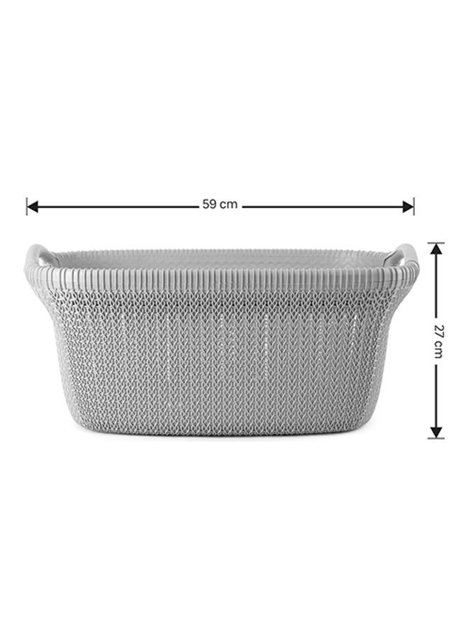 Oval Laundry Basket Grey 36 x 27 x 59cm - v1608587468/N43256583A_3