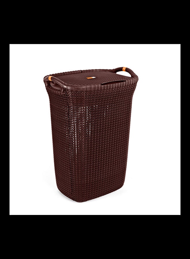 Plastic Laundry Basket Brown 45 x 35 x 62cm - v1608587468/N43256585A_1