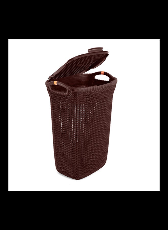 Plastic Laundry Basket Brown 45 x 35 x 62cm - v1608587468/N43256585A_2