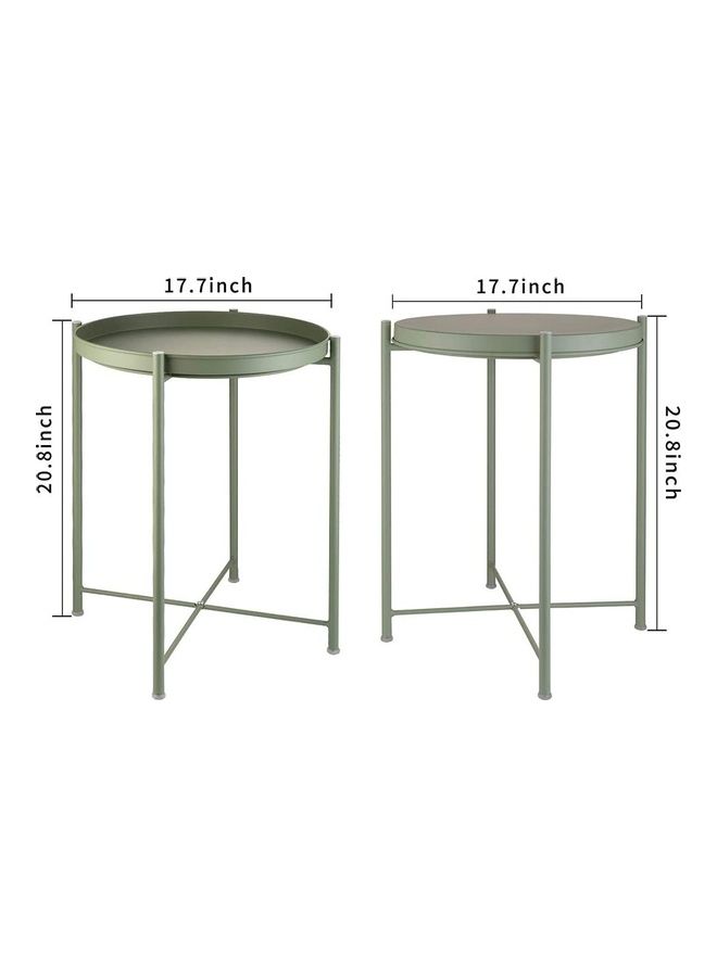 Round Steel Nightstand Sofa Table Green 17.7x20.8inch - v1608595250/N43256792A_5