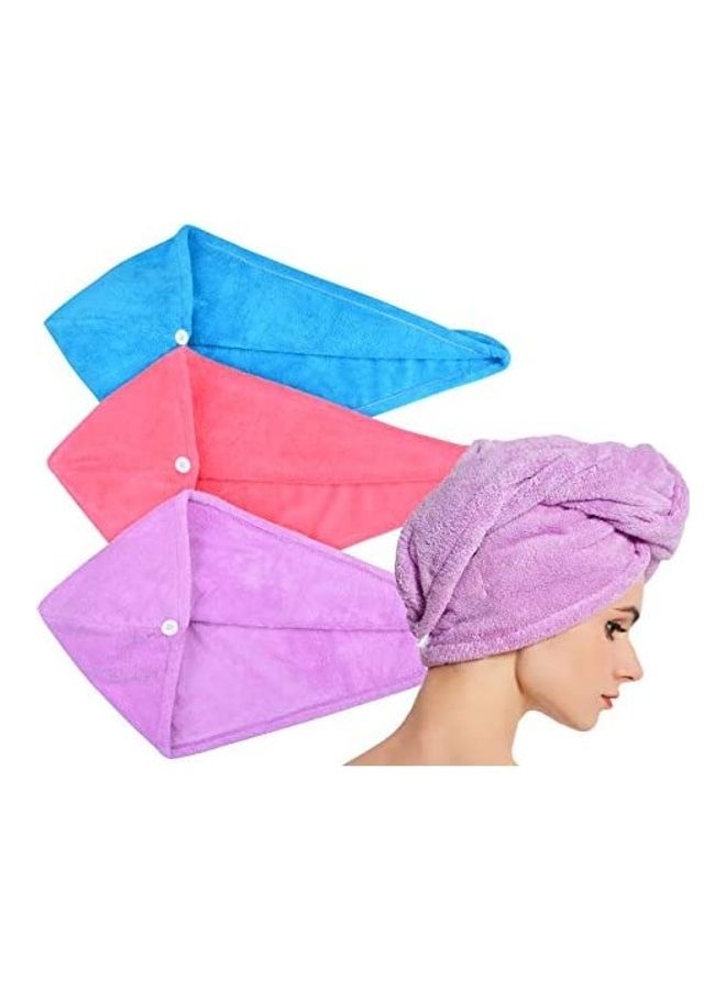 4-Piece Hair Towel Twist Set Multicolour 9.09inch - v1608613539/N43257193A_1