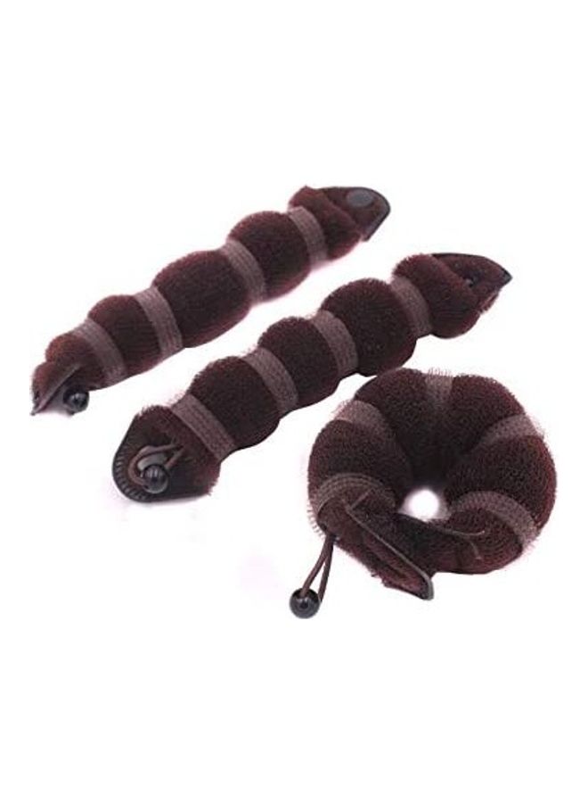 3-Piece Ring Style Maker Magic Hair Donut Bun Set Brown
