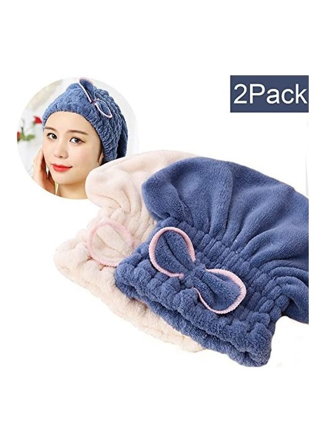 SweetCat 2-Piece Of Microfiber Hair Drying Caps Multicolour 11.34inch 