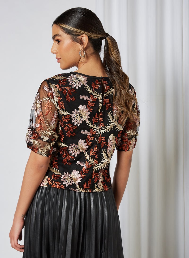 Y.A.S - Embroidered Blouse Black Embroidery - Image 1