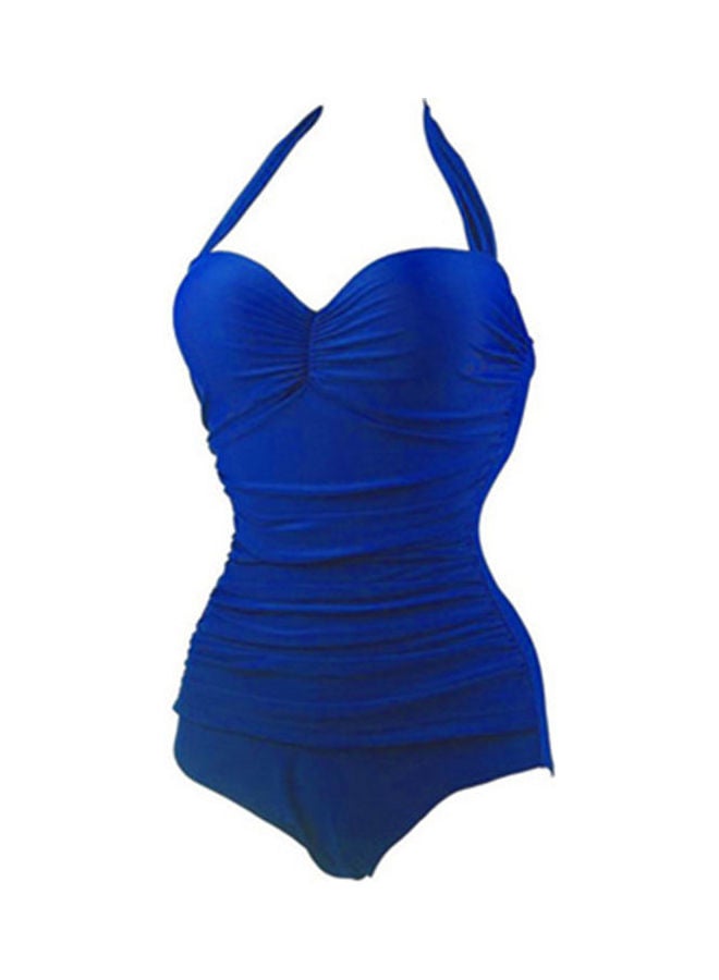Women's  Halter Backless Bathing Suits Blue 