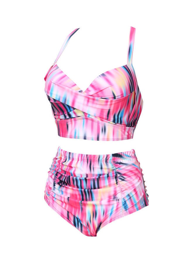 High Waist Swimsuit Pink - Image 2