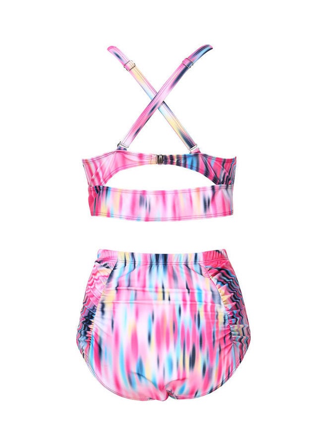 High Waist Swimsuit Pink - Image 3