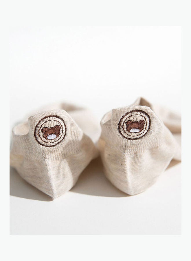 Ankle Socks With Cute Bear Embroidery Green  - Image 2
