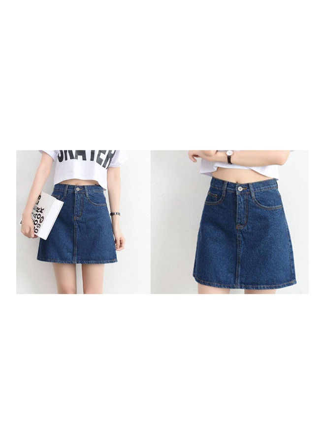 A-Line Skirt Dark Blue - Image 3