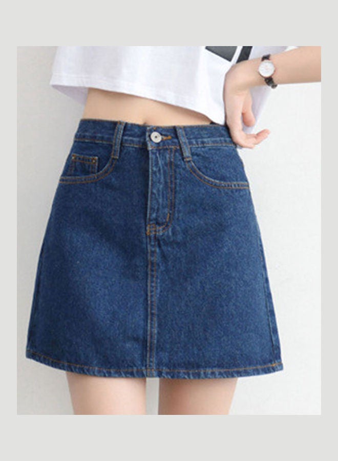 Generic - Denim A Line Skirt Light Blue - Image 1
