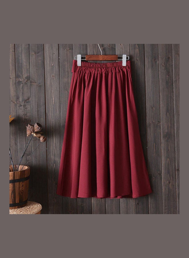 Generic - Pleated A Line Skirt Red - Image 1