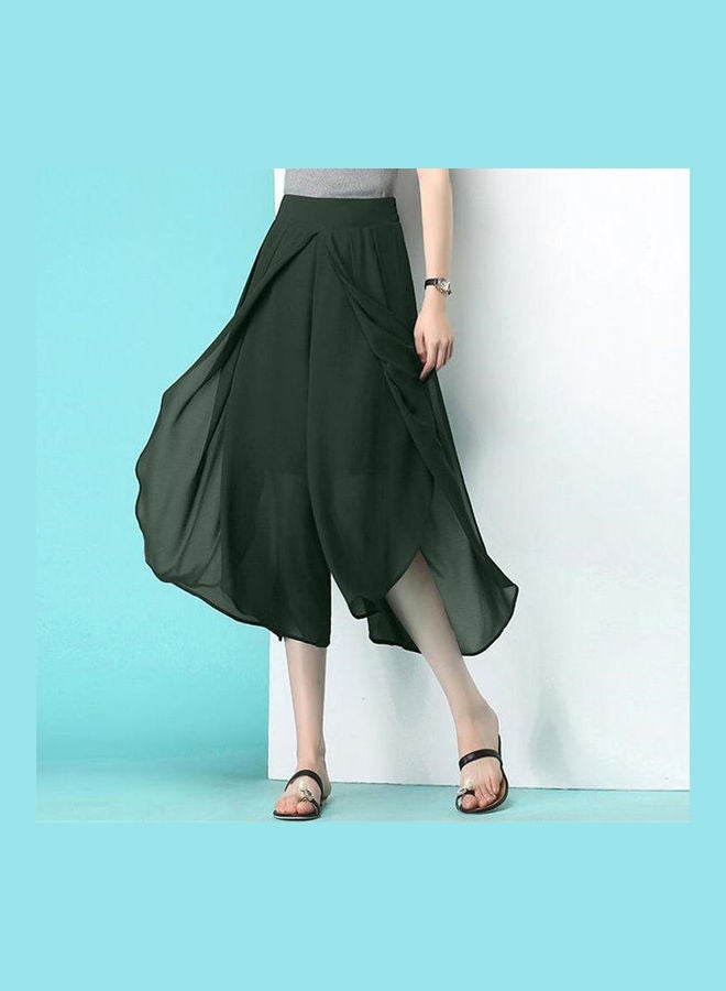 Loose Wide Leg Pants Green  - Image 2