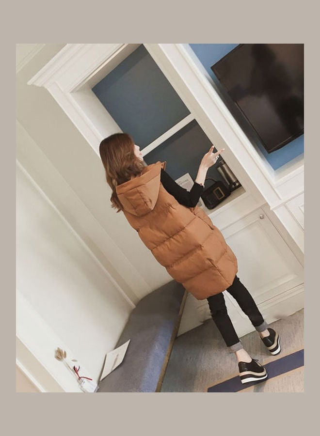 Long Sleeveless Winter Jacket Caramel - v1608619112/N43118755V_7