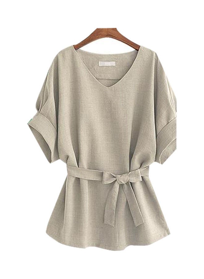 Solid T Shirt Light Grey  - Image 1