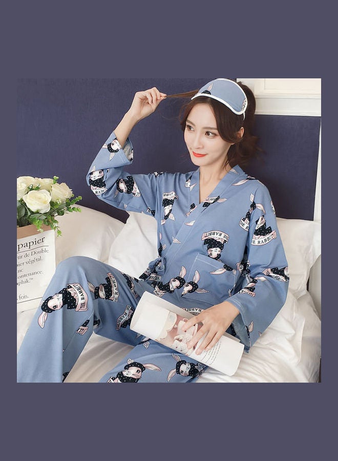 Generic - Long Sleeve With Tied Rope Pants Blue - Image 1