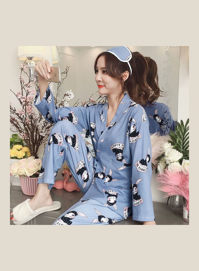 Generic - Long Sleeve With Tied Rope Pants Blue - Image 1