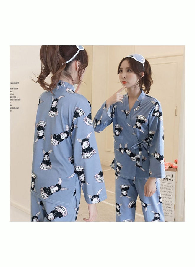 Generic - Long Sleeve With Tied Rope Pants Blue - Image 1