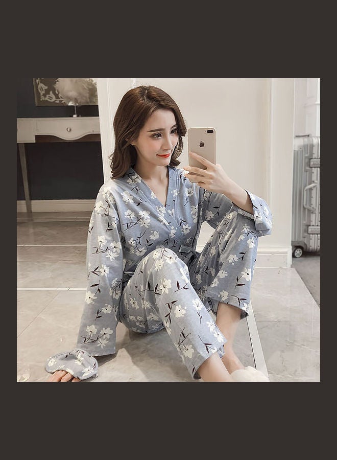 Long Sleeve With Tied Rope Pants Blue  - Image 4