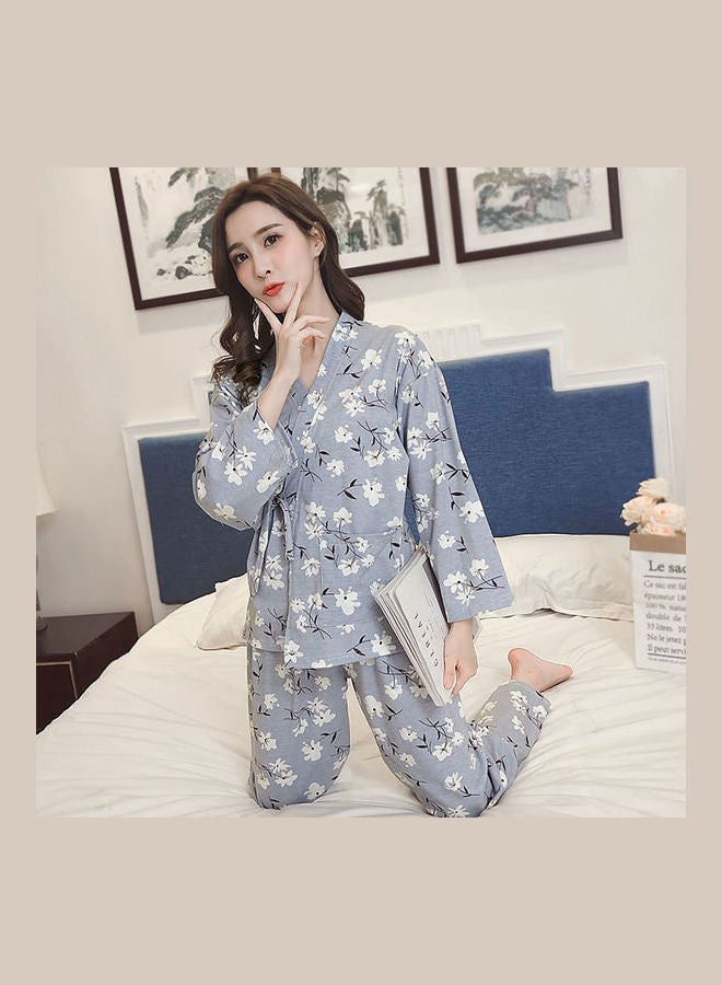 Long Sleeve With Tied Rope Pants Blue  - Image 5