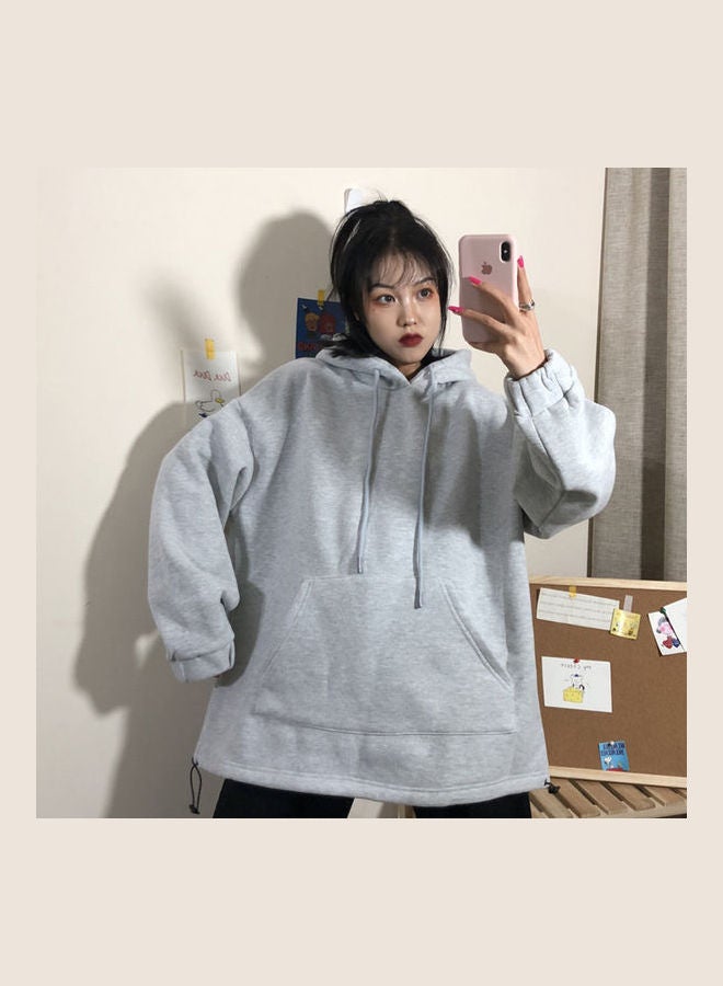 Solid Sweatshirt Pullover Grey  - Image 3