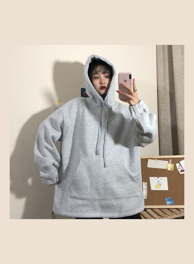 Solid Sweatshirt Pullover Grey  - Image 4