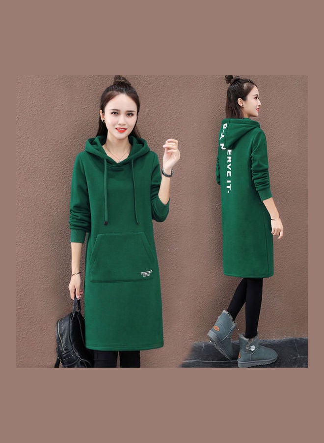 Thicken Sweatshirt Pullover Dark Green  - Image 1