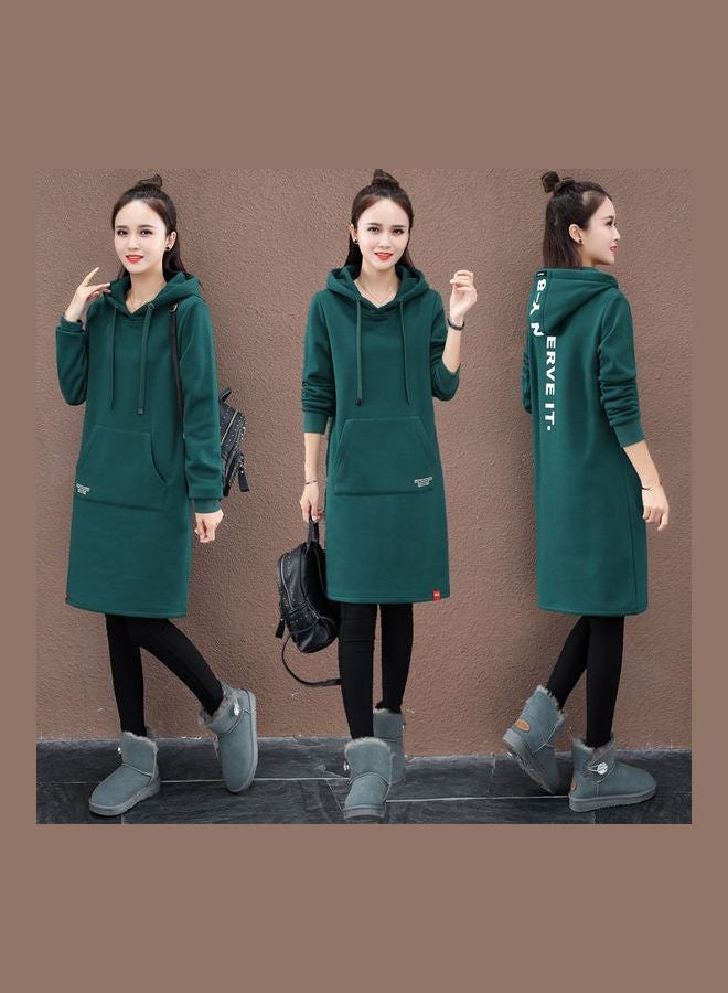 Thicken Sweatshirt Pullover Dark Green  - Image 3