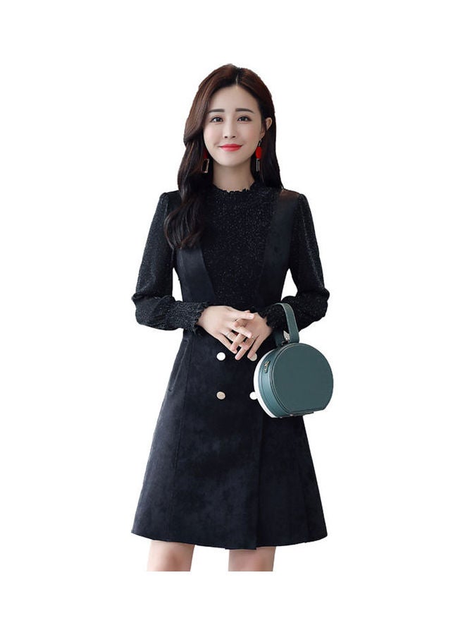 Suede Fashion Dress Blue - Image 4