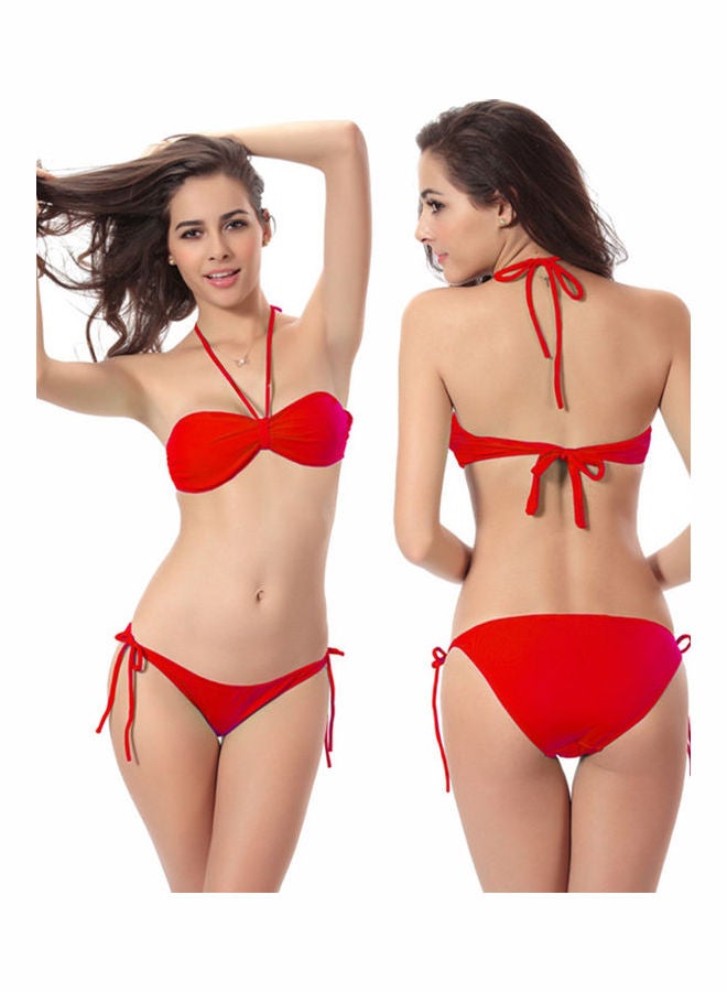 Solid Color Quick Dry Bikini Orange  - Image 4