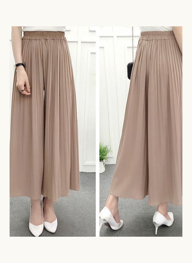 Loose Pleated High Waist Home Trousers Khaki  - Image 1