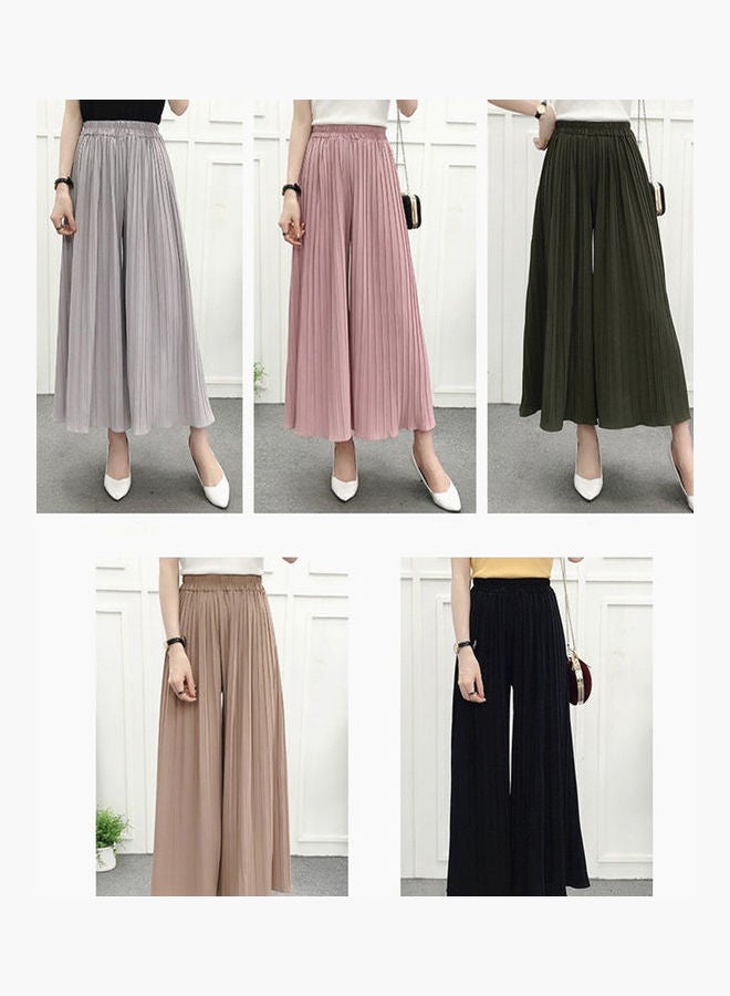 Loose Pleated High Waist Home Trousers Khaki  - Image 5