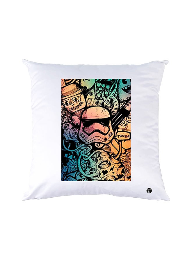 BP Printed Pillow White 30x30cm