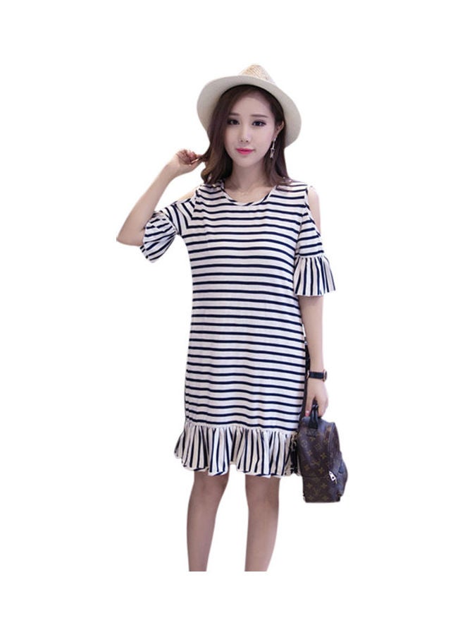 Women Dress Summer Short Sleeve Skirt White  - Image 1