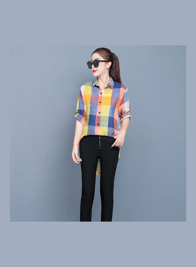 Women Medium Long Section Thin Sunscreen Shirt Yellow  - Image 5