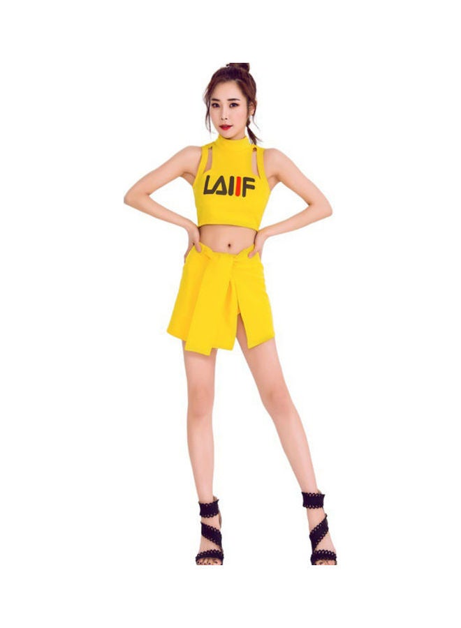 Hip Hop Cheerleading Stage Outfits Yellow - Image 1