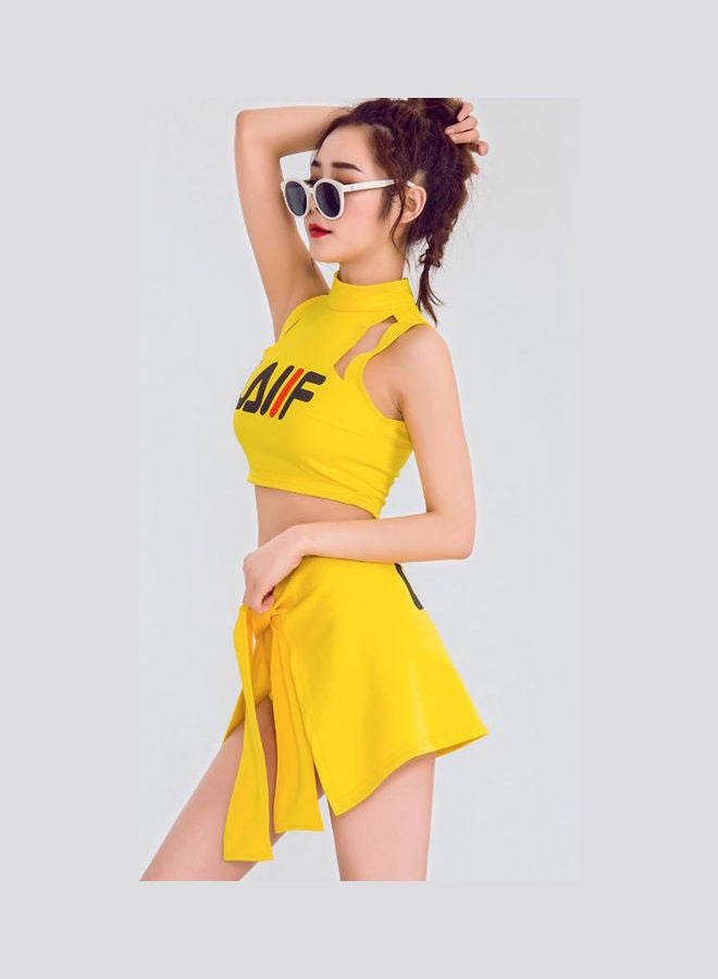 Hip Hop Cheerleading Stage Outfits Yellow - Image 3