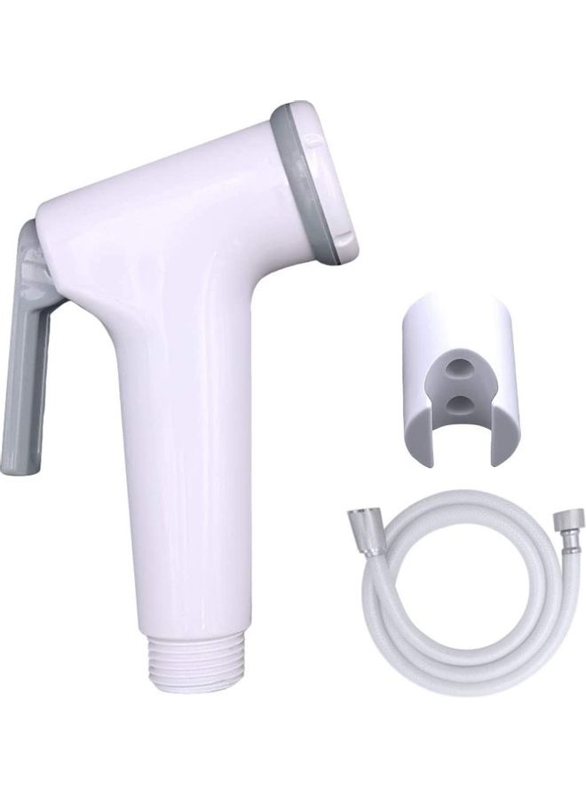 Uni flo Shattaf Bidet Sprayer For Toilet White/Grey 19x4.5x22cm  - Image 1