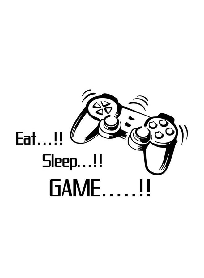 Eat Sleep Game DIY Removable Waterproof Wall Sticker Black 42x50cm - Image 1
