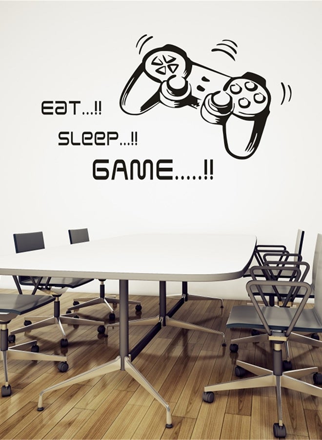 Eat Sleep Game DIY Removable Waterproof Wall Sticker Black 42x50cm - Image 2