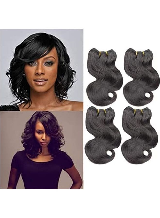 مجموعة وصلات شعر من 4 قطع أسود